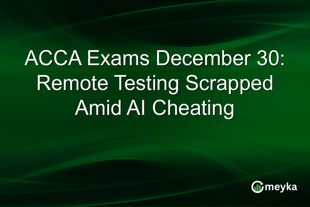 ACCA Exams December 30: Remote Testing Scrapped Amid AI Cheating
