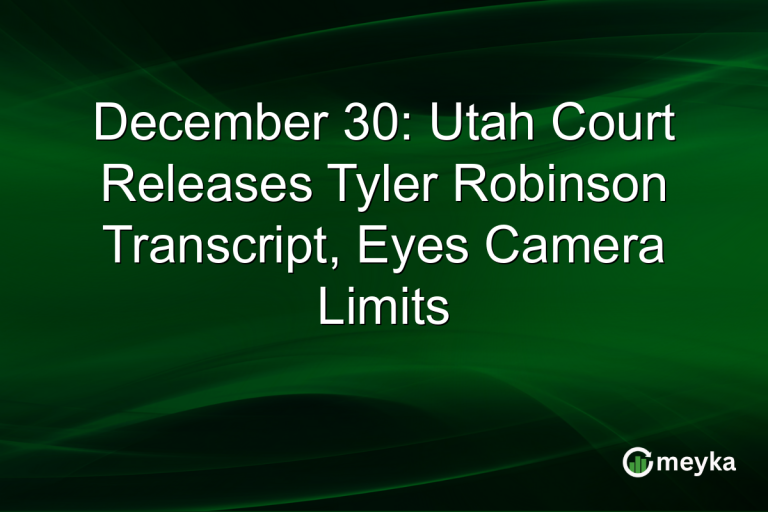 December 30: Utah Court Releases Tyler Robinson Transcript, Eyes Camera Limits