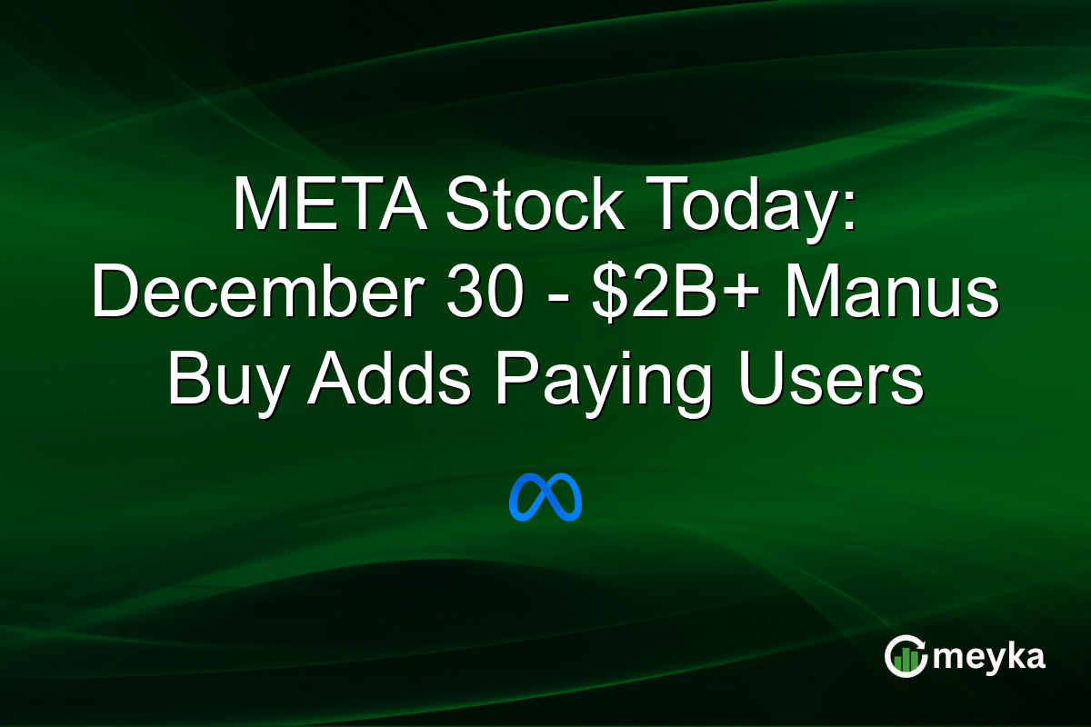 META Stock Today: December 30 - $2B+ Manus Buy Adds Paying Users