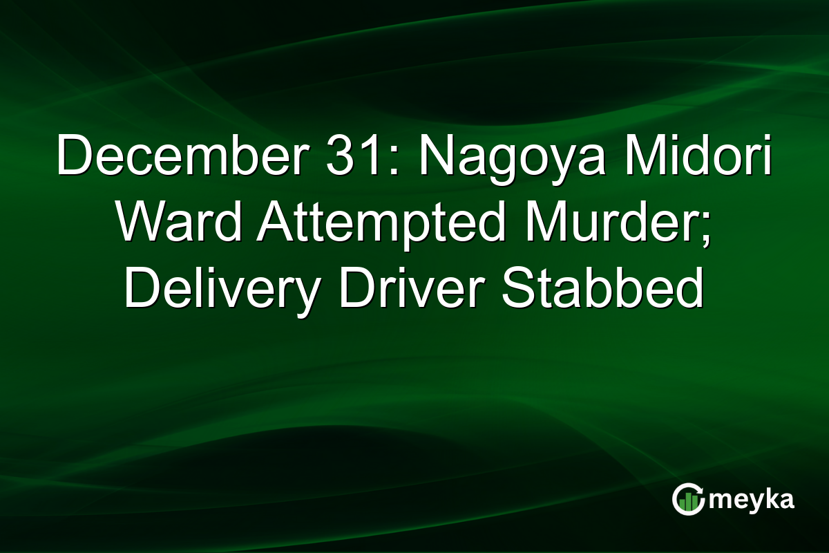 December 31: Nagoya Midori Ward Attempted Murder; Delivery Driver Stabbed
