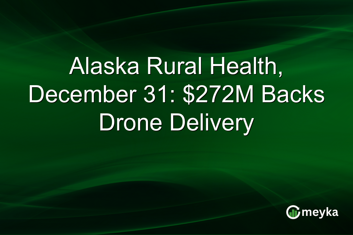 Alaska Rural Health, December 31: $272M Backs Drone Delivery