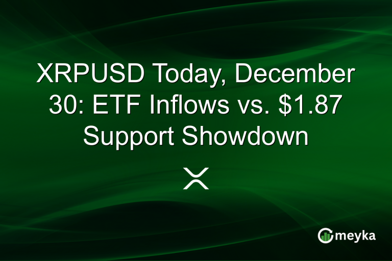 XRPUSD Today, December 30: ETF Inflows vs. $1.87 Support Showdown