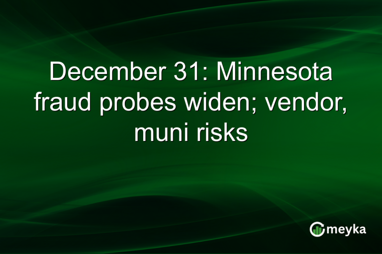 December 31: Minnesota fraud probes widen; vendor, muni risks