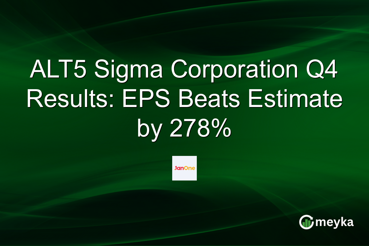 ALT5 Sigma Corporation Q4 Results: EPS Beats Estimate by 278%
