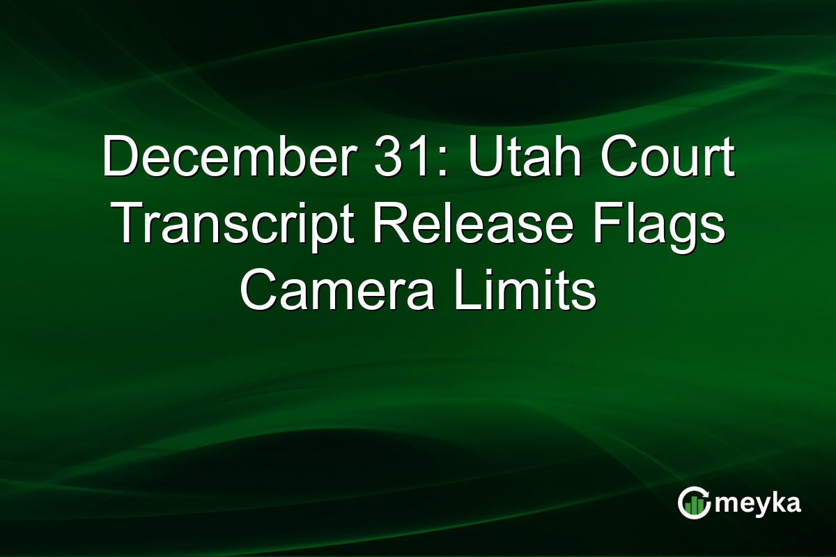 December 31: Utah Court Transcript Release Flags Camera Limits