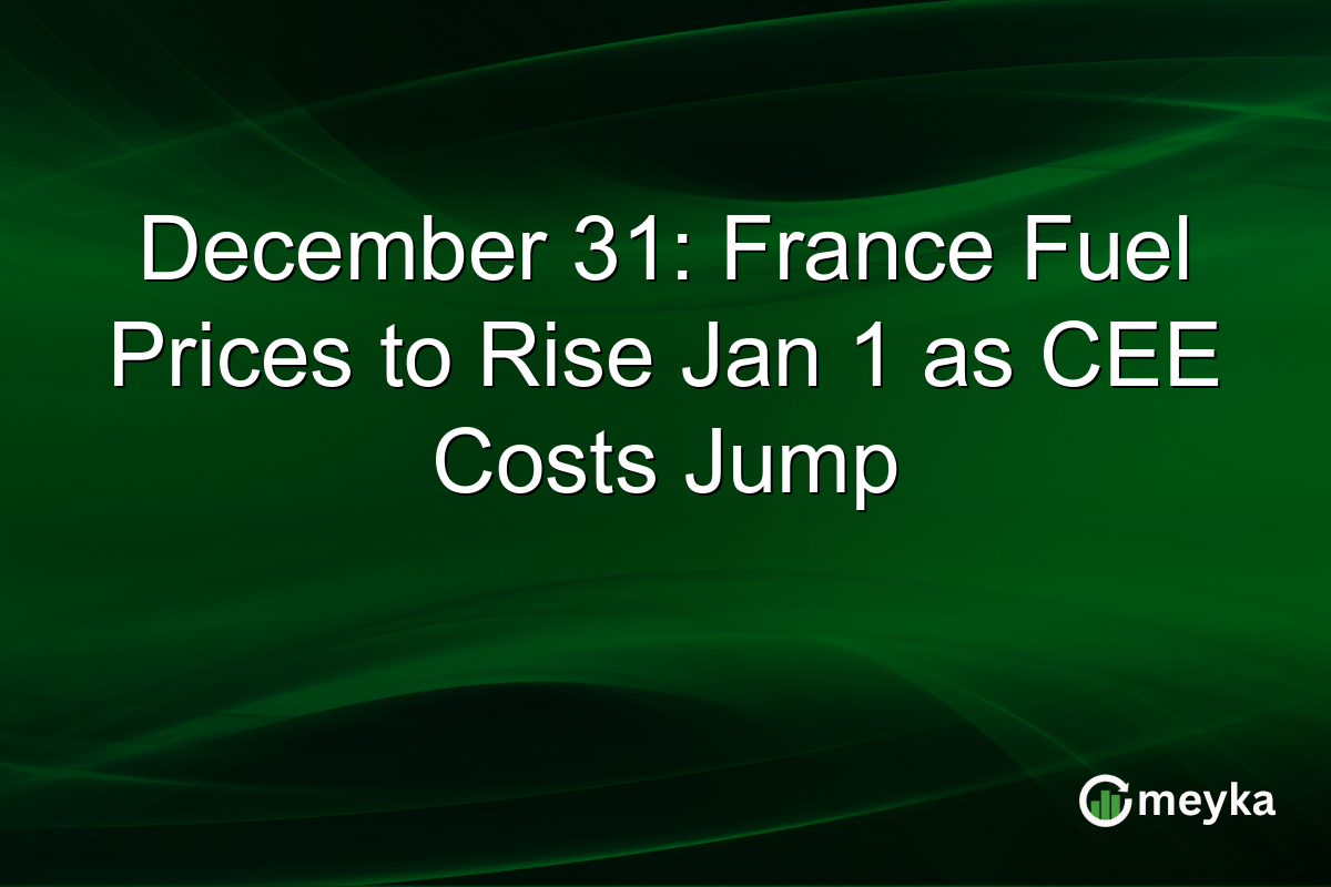 December 31: France Fuel Prices to Rise Jan 1 as CEE Costs Jump
