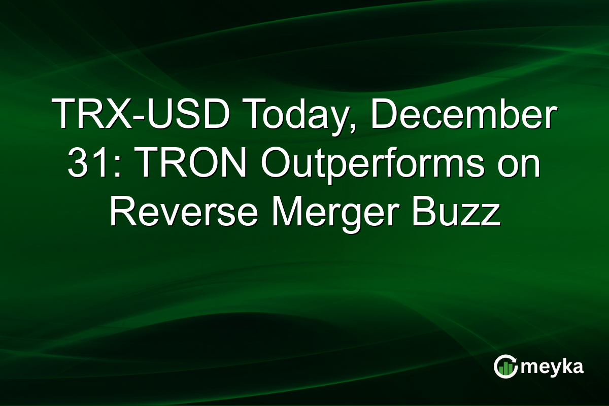 TRX-USD Today, December 31: TRON Outperforms on Reverse Merger Buzz