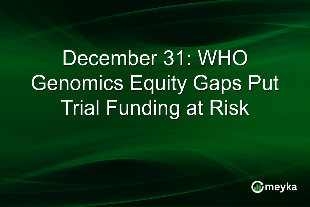 December 31: WHO Genomics Equity Gaps Put Trial Funding at Risk