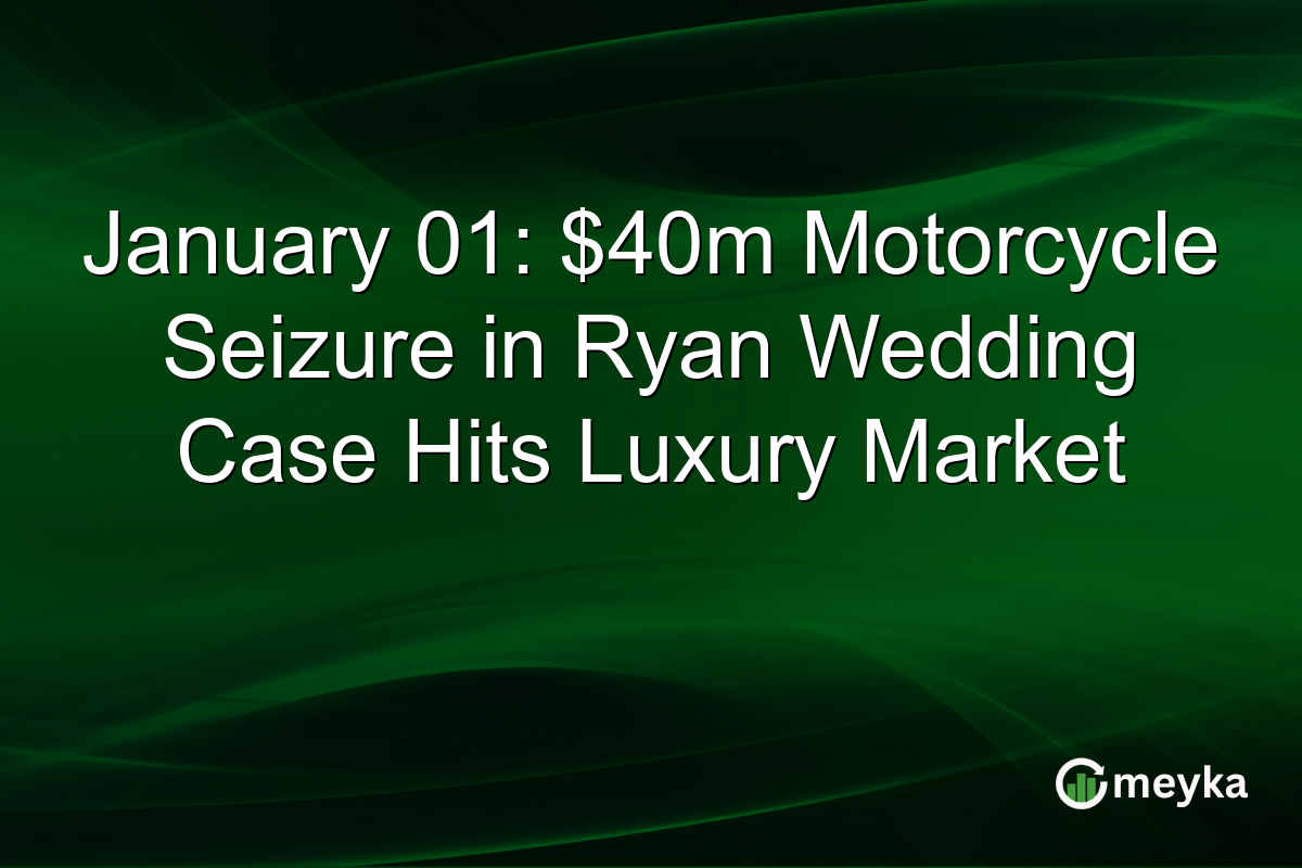 January 01: $40m Motorcycle Seizure in Ryan Wedding Case Hits Luxury Market