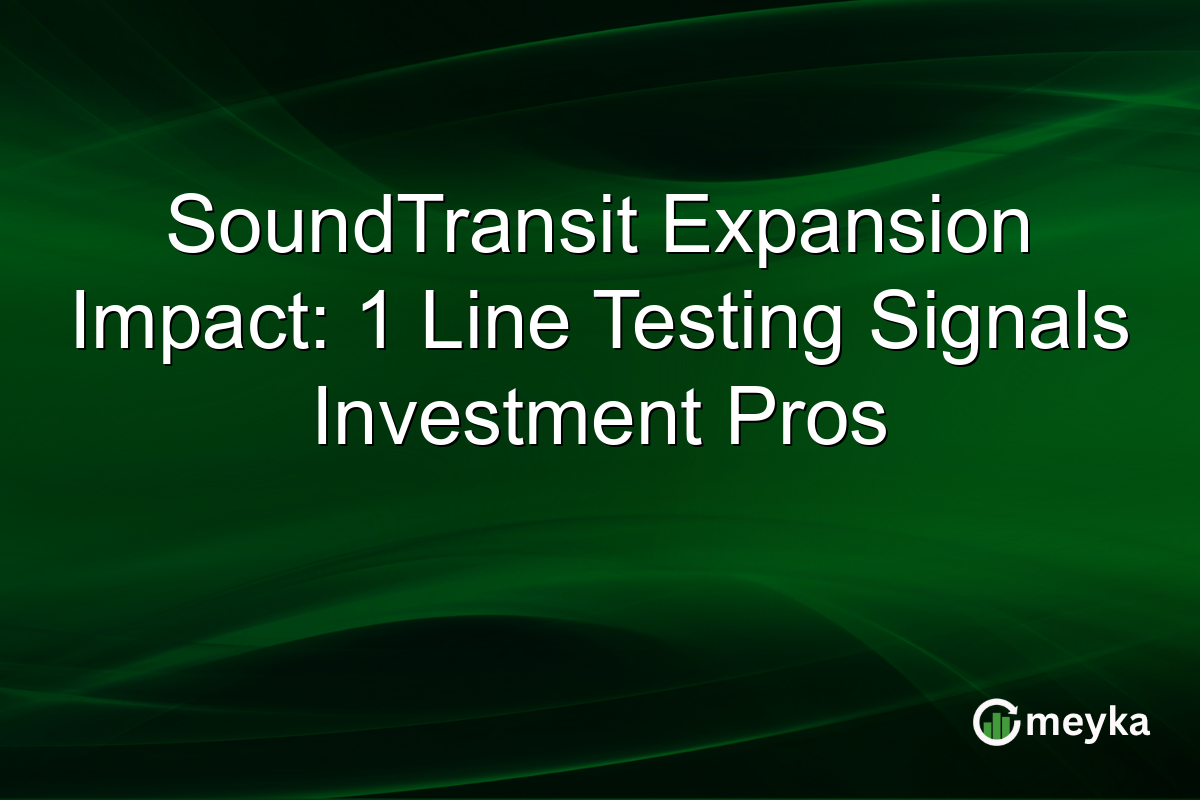 SoundTransit Expansion Impact: 1 Line Testing Signals Investment Pros