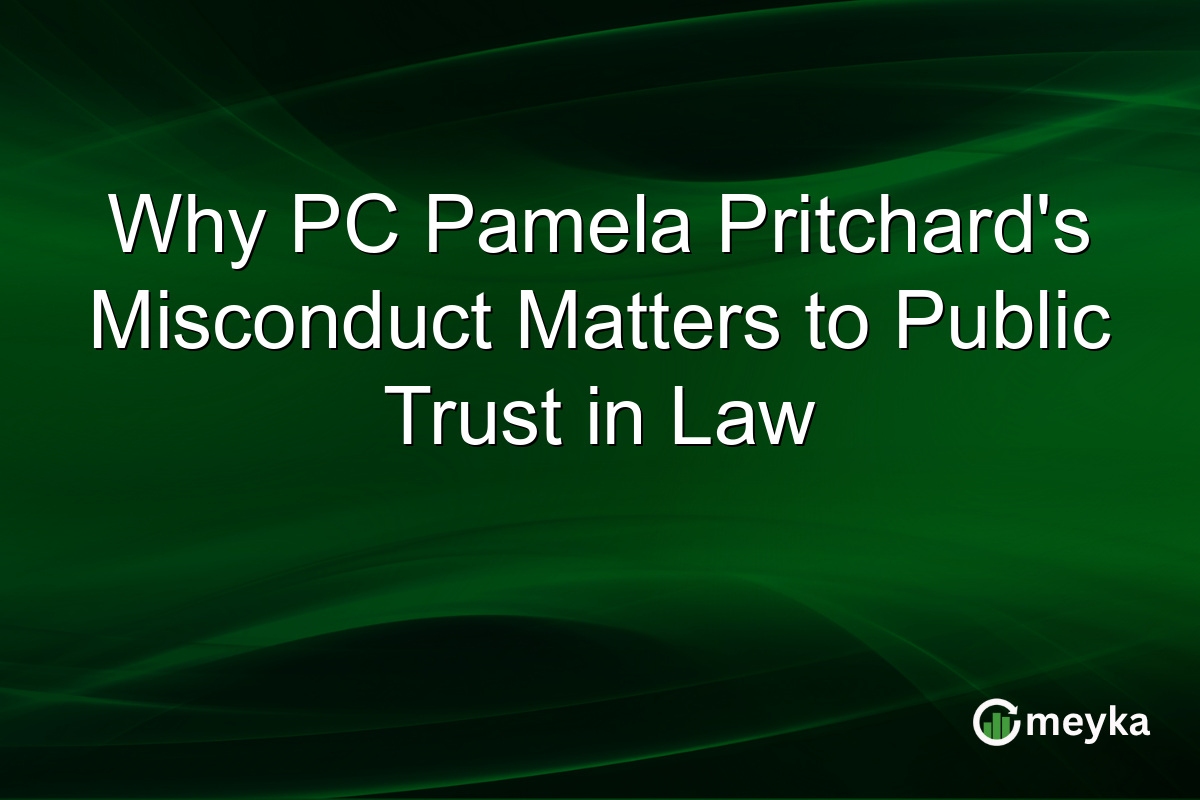 Why PC Pamela Pritchard's Misconduct Matters to Public Trust in Law