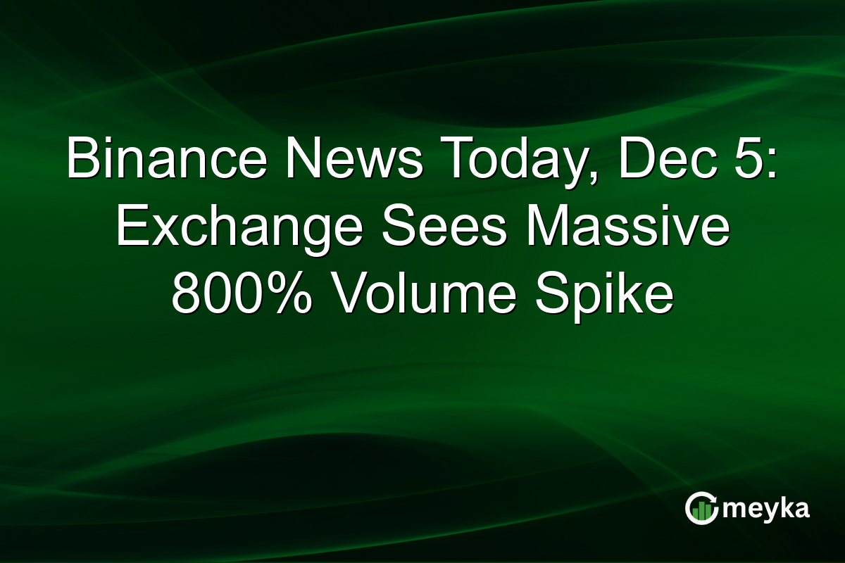 Binance News Today, Dec 5: Exchange Sees Massive 800% Volume Spike
