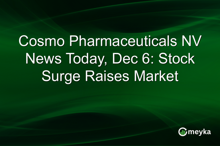 Cosmo Pharmaceuticals NV News Today, Dec 6: Stock Surge Raises Market