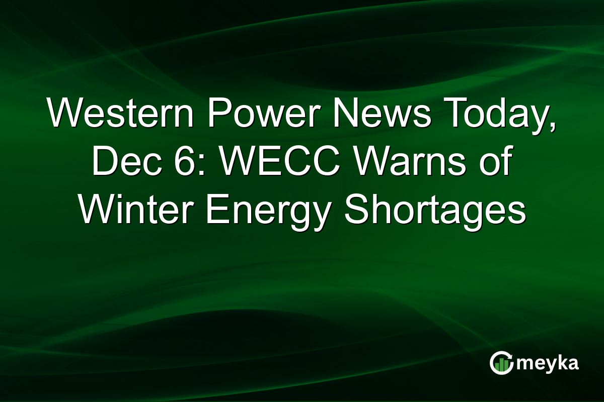 Western Power News Today, Dec 6: WECC Warns of Winter Energy Shortages