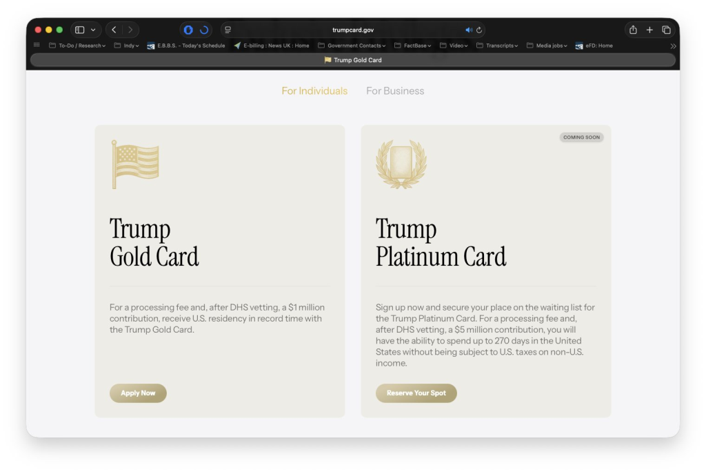 X Source: Trump Gold Card Launched Overview