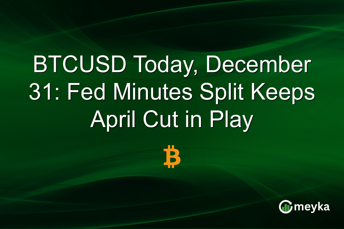 BTCUSD Today, December 31: Fed Minutes Split Keeps April Cut in Play