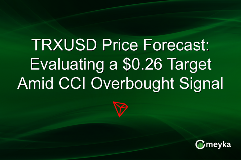 TRXUSD Price Forecast: Evaluating a $0.26 Target Amid CCI Overbought Signal