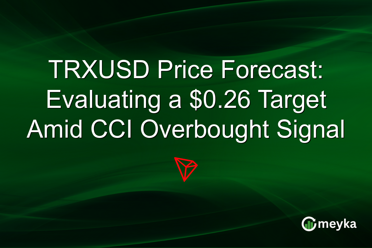 TRXUSD Price Forecast: Evaluating a $0.26 Target Amid CCI Overbought Signal