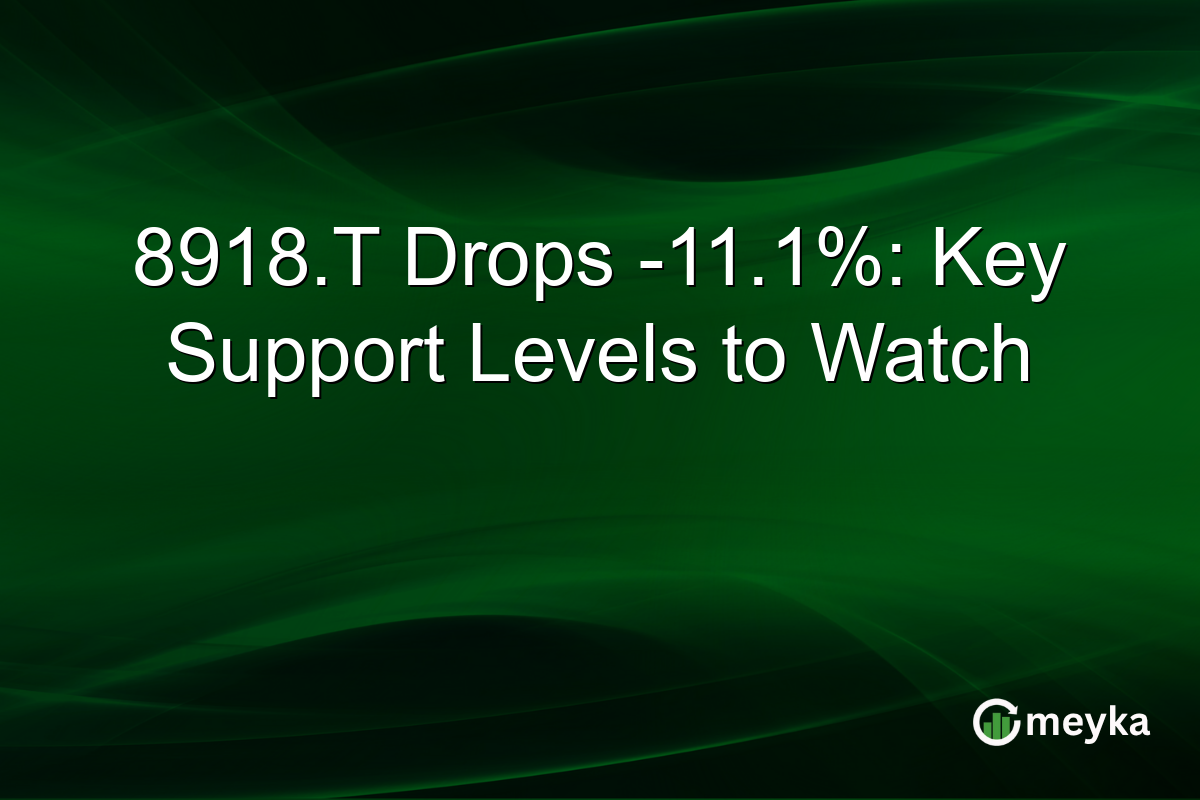 8918.T Drops -11.1%: Key Support Levels to Watch