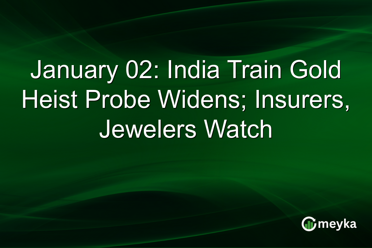 January 02: India Train Gold Heist Probe Widens; Insurers, Jewelers Watch