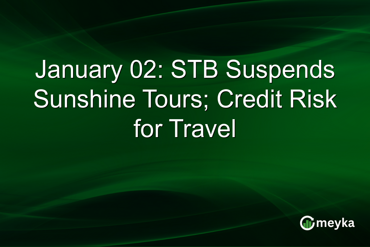 January 02: STB Suspends Sunshine Tours; Credit Risk for Travel