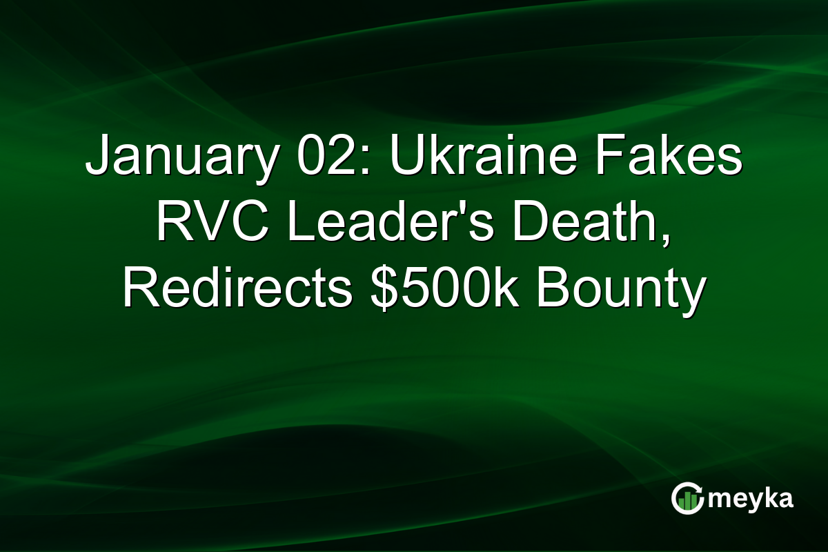 January 02: Ukraine Fakes RVC Leader's Death, Redirects $500k Bounty