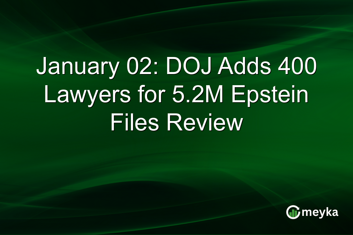 January 02: DOJ Adds 400 Lawyers for 5.2M Epstein Files Review