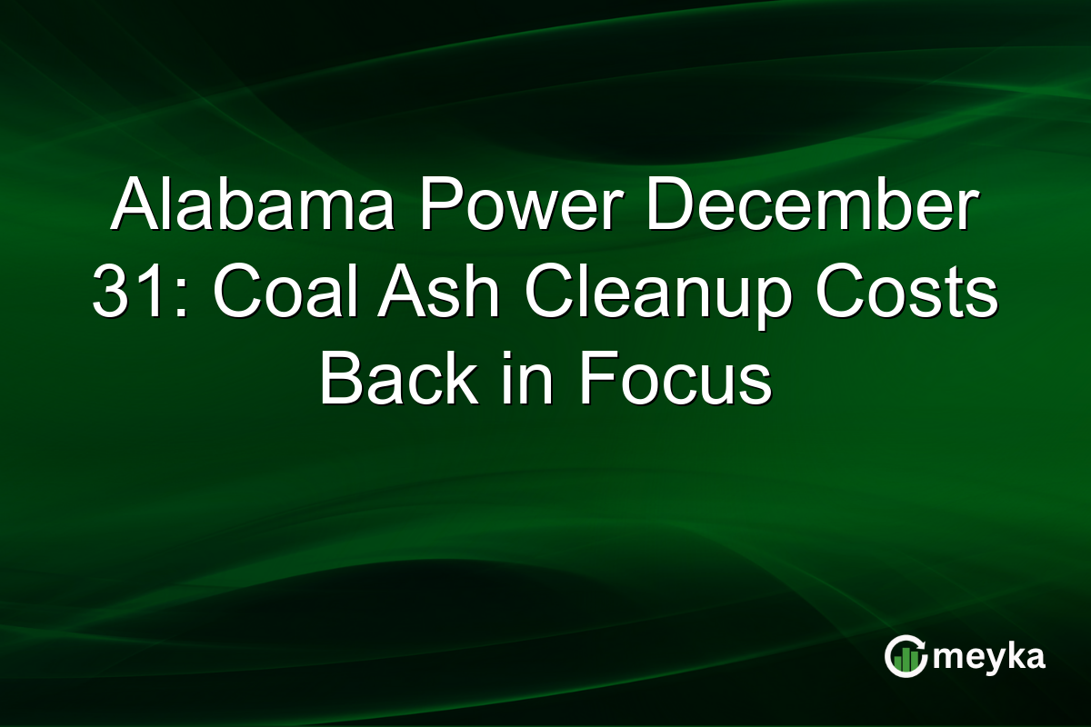 Alabama Power December 31: Coal Ash Cleanup Costs Back in Focus