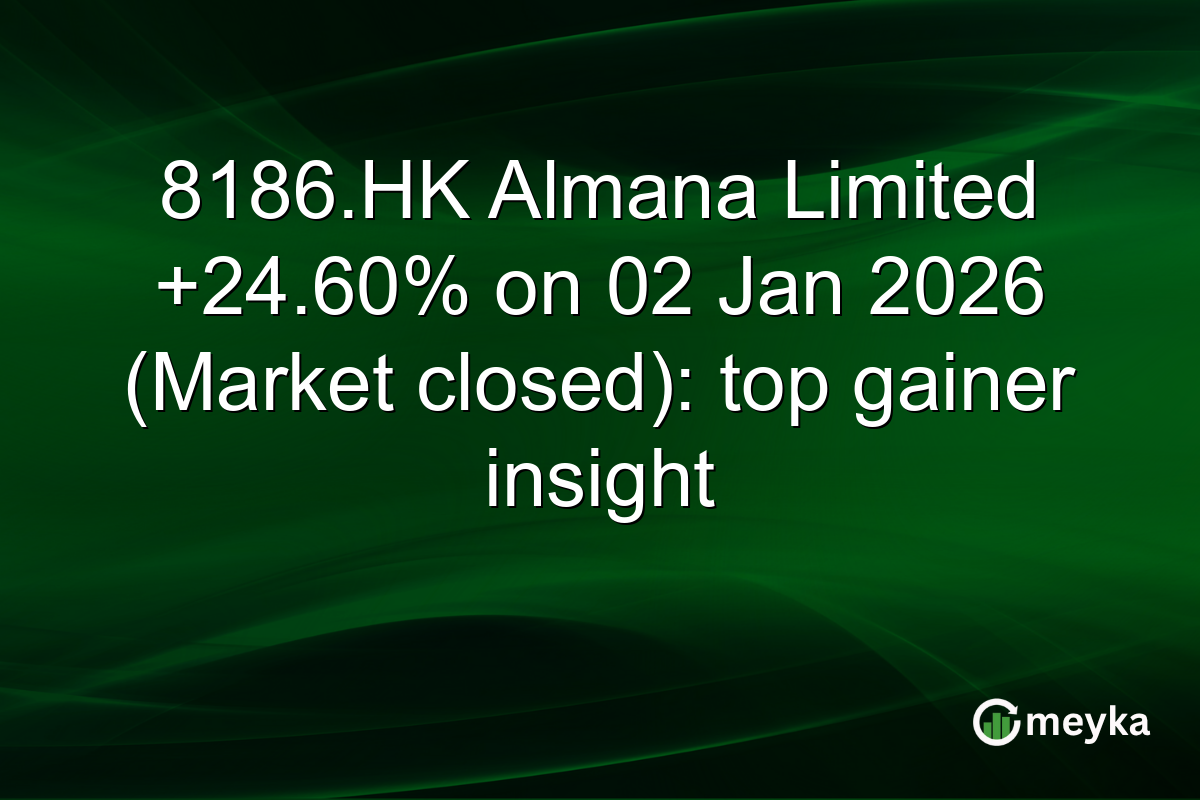 8186.HK Almana Limited +24.60% on 02 Jan 2026 (Market closed): top gainer insight
