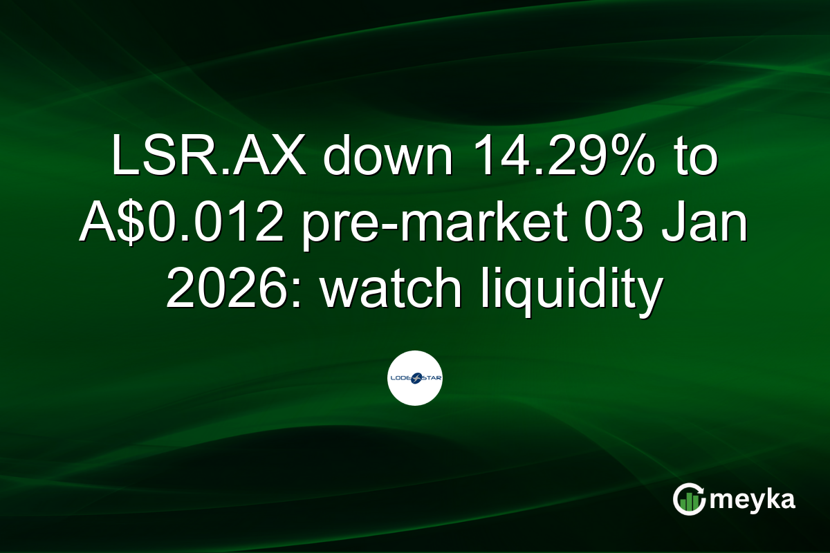 LSR.AX down 14.29% to A$0.012 pre-market 03 Jan 2026: watch liquidity