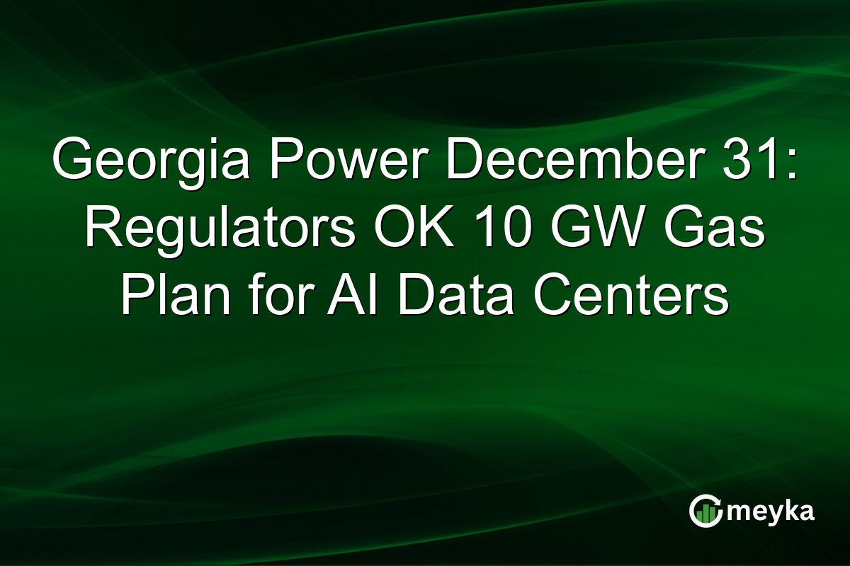Georgia Power December 31: Regulators OK 10 GW Gas Plan for AI Data Centers