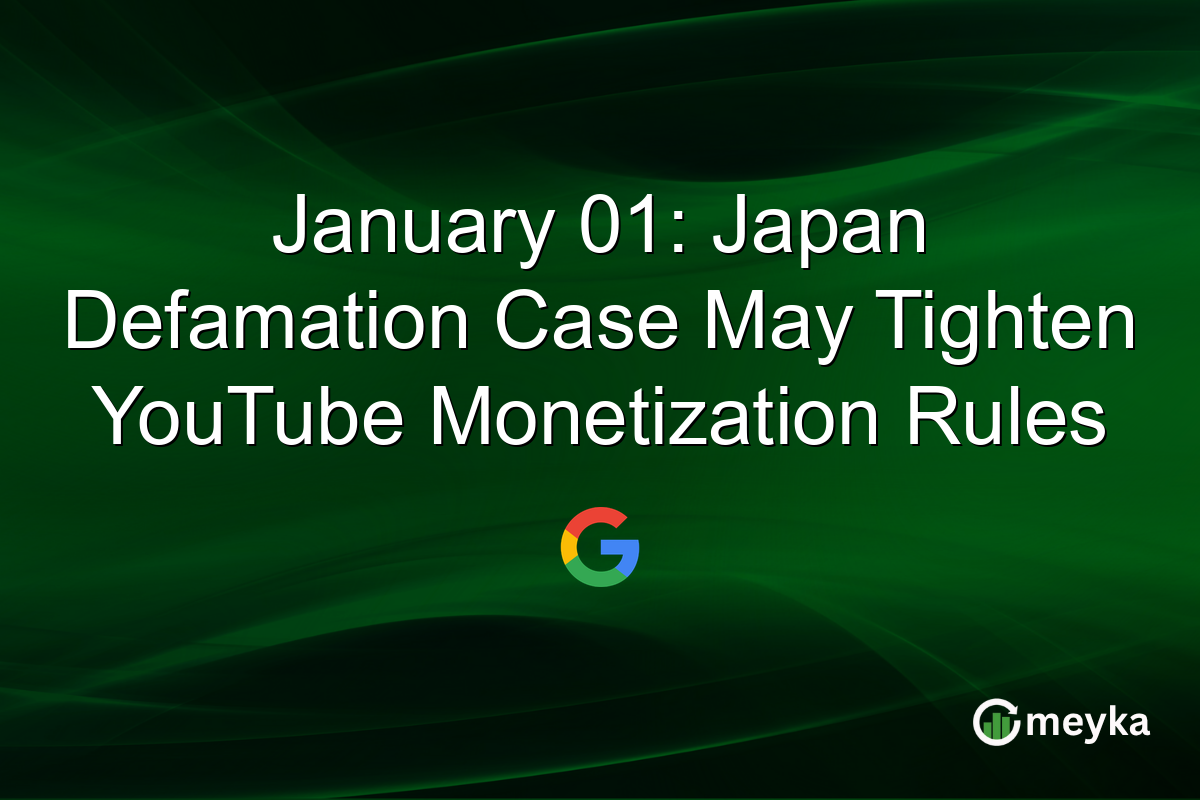 January 01: Japan Defamation Case May Tighten YouTube Monetization Rules