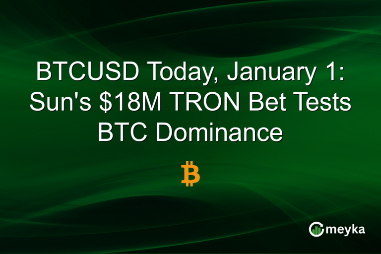 BTCUSD Today, January 1: Sun's $18M TRON Bet Tests BTC Dominance